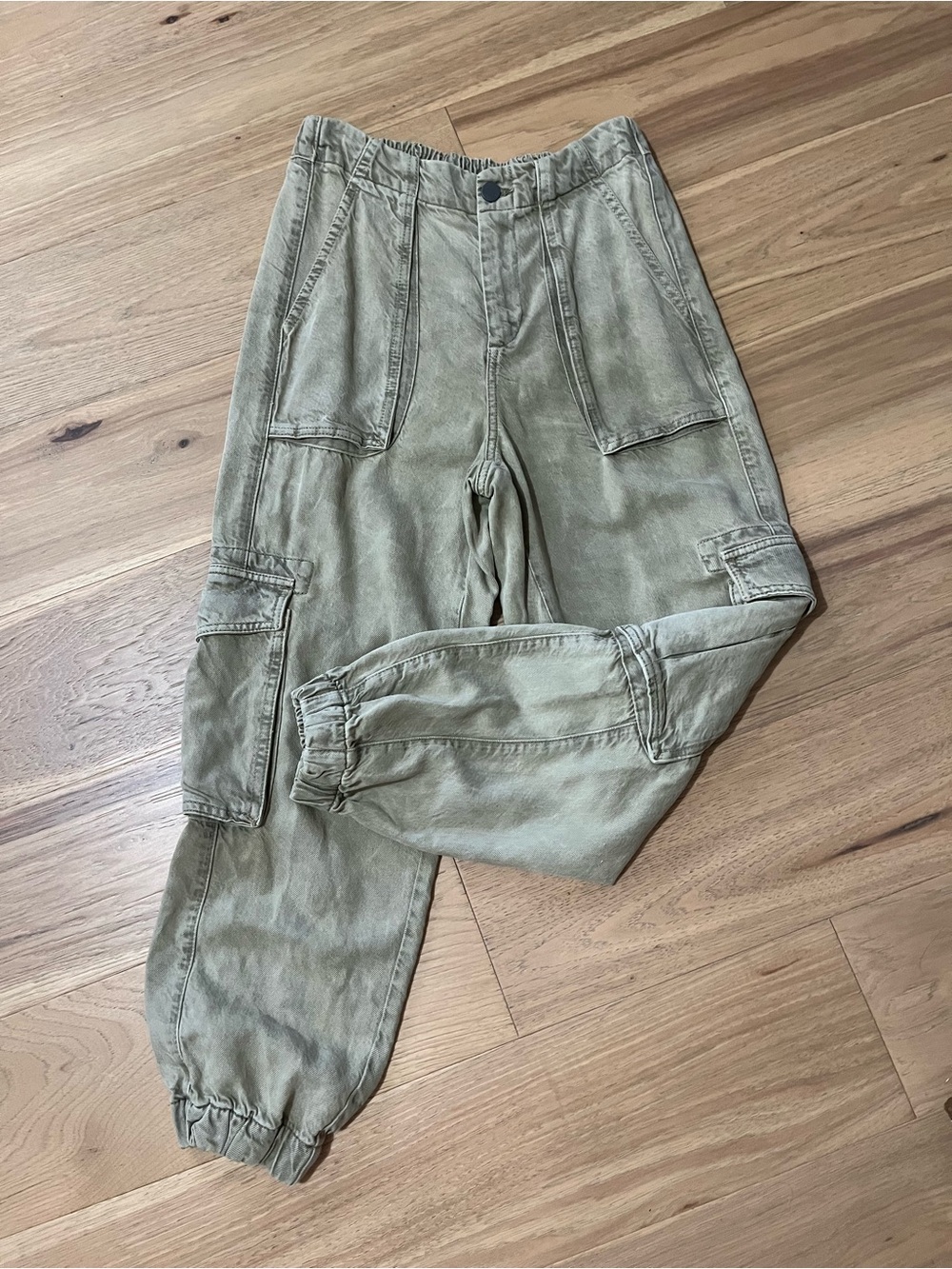 AllSaints Khaki Drawstring Cargo Pants